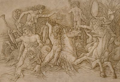 Kampf der Meeresgötter von Andrea Mantegna